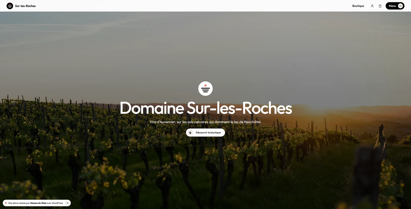 Réalisation web à Neuchâtel : site du Domaine Sur-les-Roches