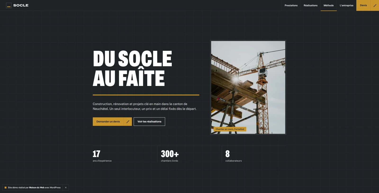 Réalisation web à Neuchâtel : site de Socle Société Générale